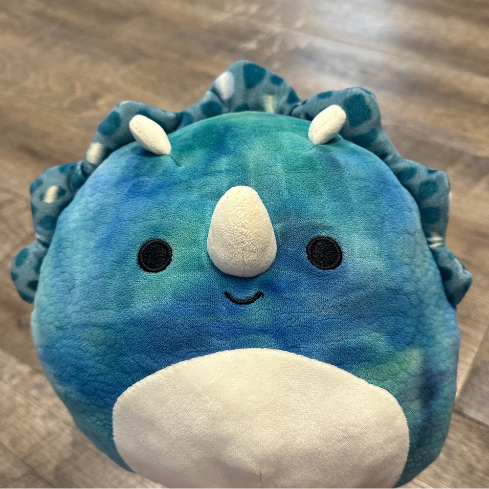 Gunther the Triceratops Squishmallow Blue Dinosaur Plush Toy